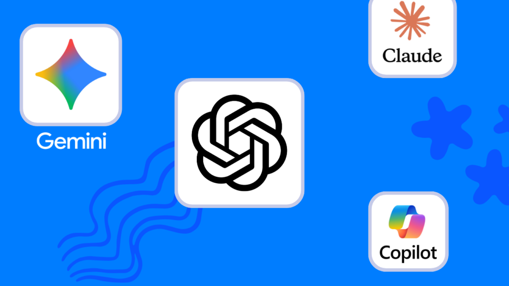 Best Ai For Journaling (2025): Chatgpt Vs Gemini Vs Claude Vs Copilot 4 Excellent illustration comparing logos of ai journaling assistants, chatgpt, gemini, claude, copilot, to make the right choice