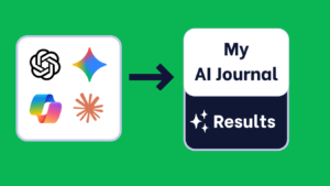 Ai Journaling Blog – Stress Relief &Amp; Mental Health Tips 4 Excellent illustration showing logos of ai journaling tools, chatgpt, gemini, claude, copilot and how to use for ai journaling results