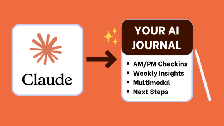 Excellent illustration showing how to use Claude AI as an AI journal to get weekly insights, conduct morning and evening checkings and more